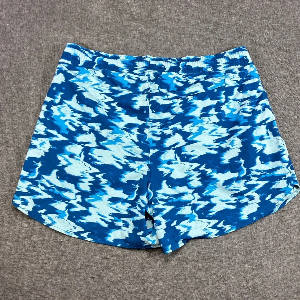 Eddie Bauer Shorts Women Large Tall Blue Abstract Print Active Swim Run Hike